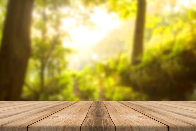 Empty wooden plank for product display background