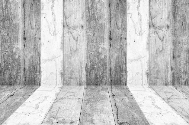 Empty wooden planks wall perspective floor room interior background