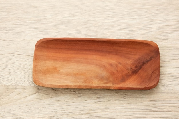 Empty Wooden Plate or Tray traditional cutlery