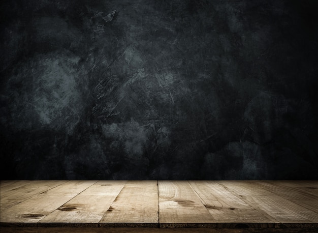 Premium Photo | Empty wooden table over grunge wall empty ready ...