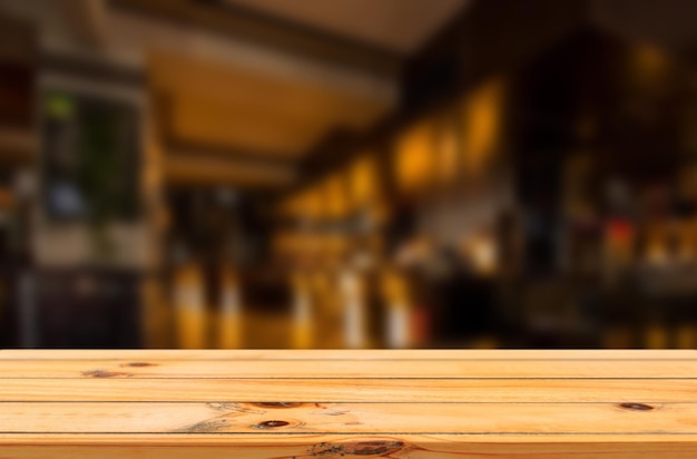 Empty wooden table interior product background