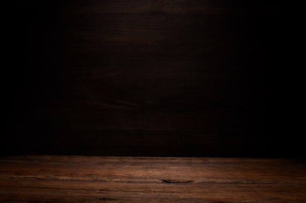 Empty wooden table for product display montages.