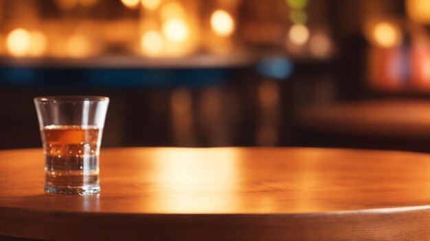 empty wooden table on soft background