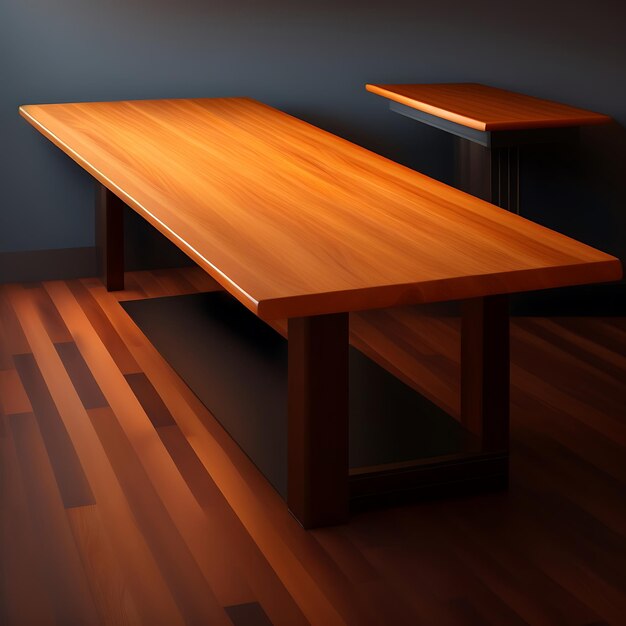 Empty wooden table top with bokeh lights