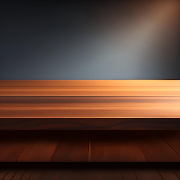 Photo empty wooden table top with bokeh lights