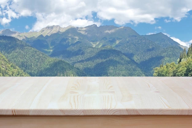 Empty wooden table top 