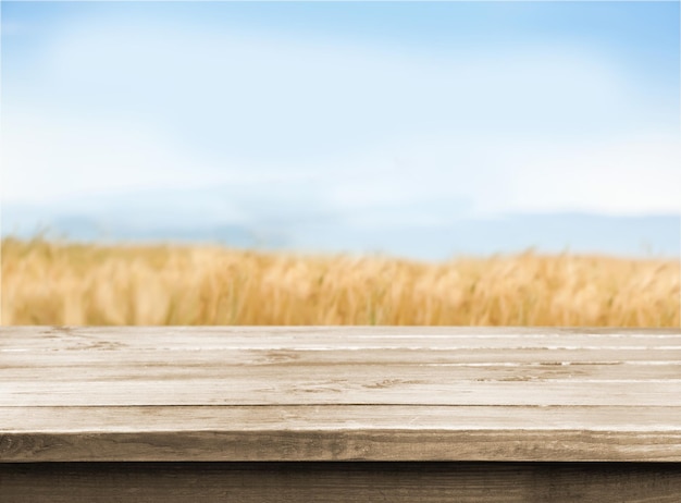 Empty wooden table, wooden planks