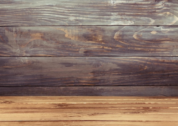 Empty wooden table, wooden planks