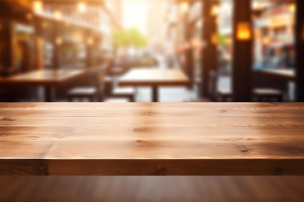 空の木製のテーブル