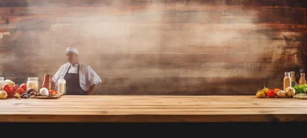 empty wooden table