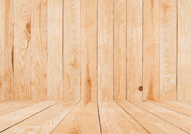 Photo empty wooden wall and floor texture and table