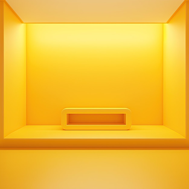広告テキストデザイン用の空の黄色のスペースルームステージ
