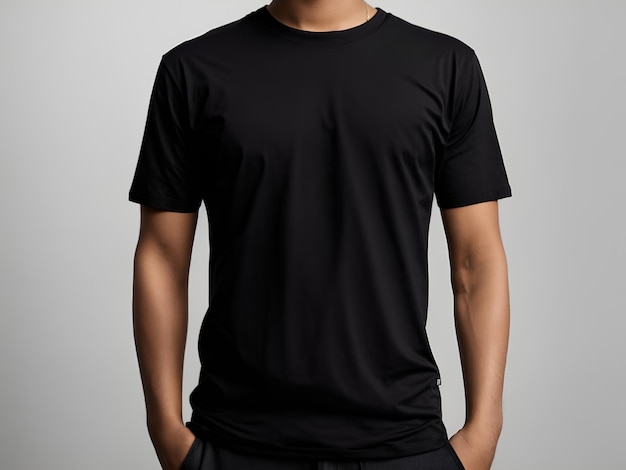 Empty zwart T-shirt mockup