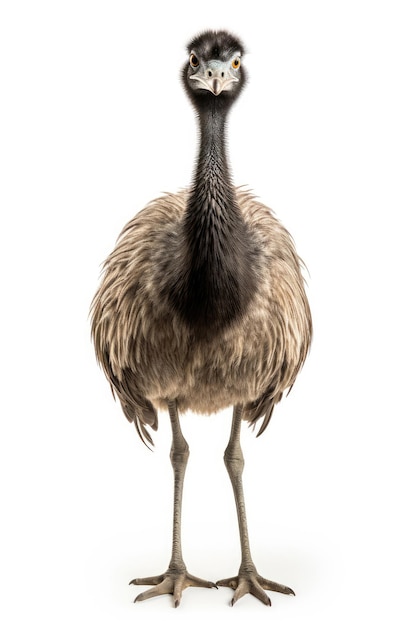 Emu bird isolated on a white background