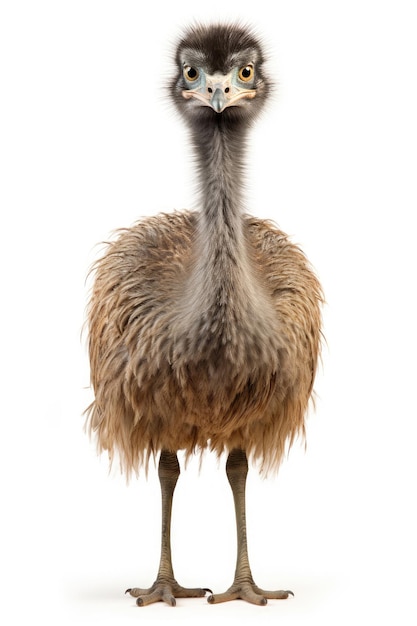 Emu-vogel geïsoleerd op een witte achtergrond