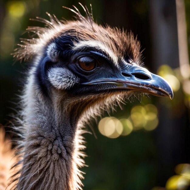 Foto emu animale selvaggio che vive in natura parte dell'ecosistema