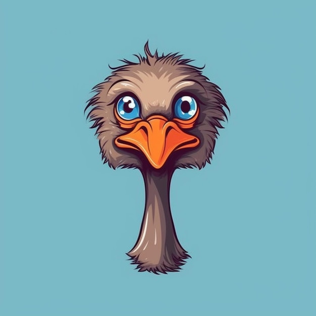 An emu with big eyes and a big beak generative ai