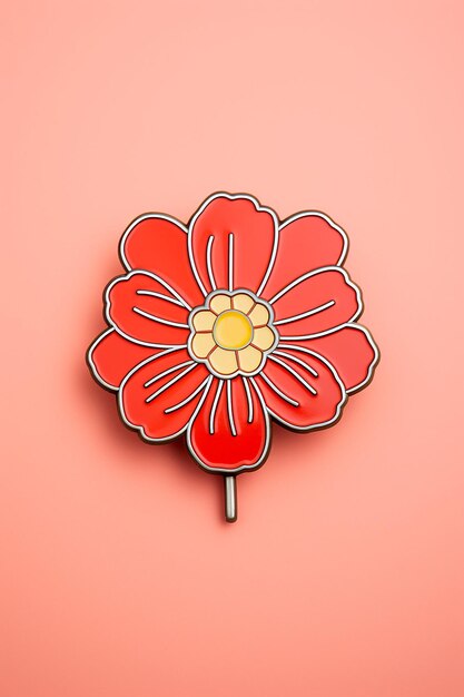 Photo enamel pin on a plain color background