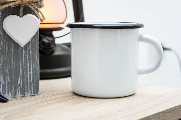 Enamel White Coffee And Tea Mug