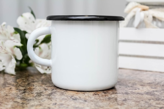 Enamel White Coffee And Tea Mug