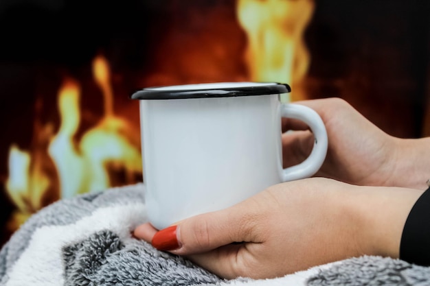 Enamel White Coffee And Tea Mug