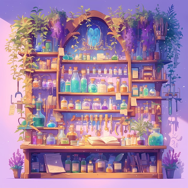 Enchanted Apothecary Shop Stock Image