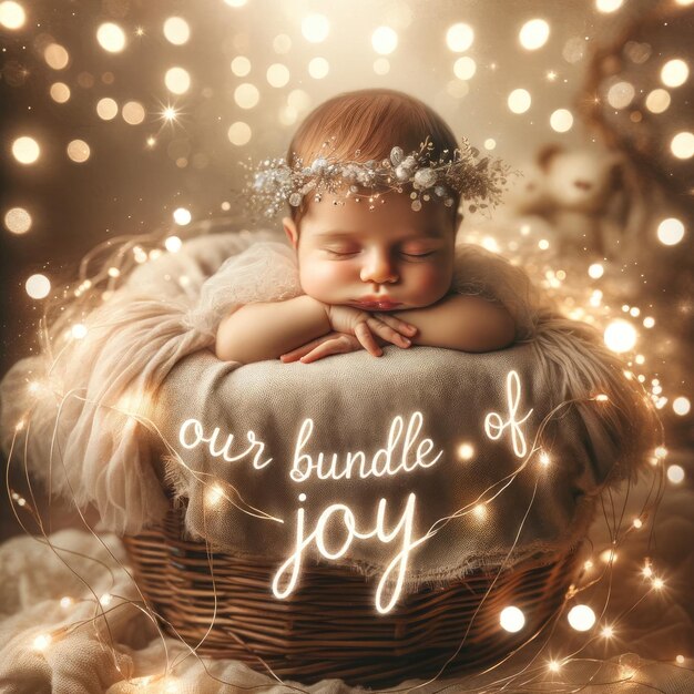 Enchanted Baby in Basket Our Bundle of Joy