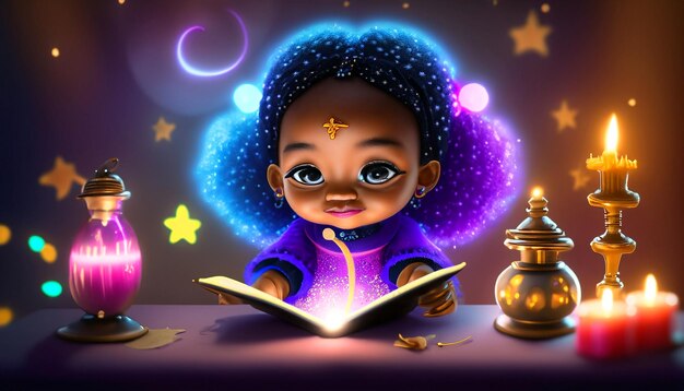 Enchanted Beginnings Tiny MagicianinTraining with Wand and Spellbook Embarking on the Journey