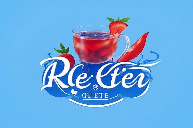 Foto enchanted blade restuqueen 168 logo design in rosso radiante e blu chiaro sereno