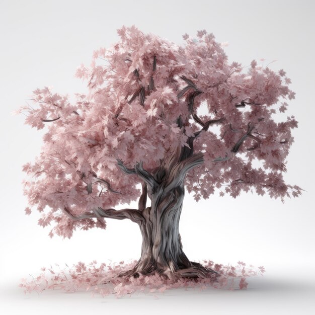 The Enchanted Blossom A HyperRealistic HyperDetailed Fantasy Tree with Light Pink Leaves