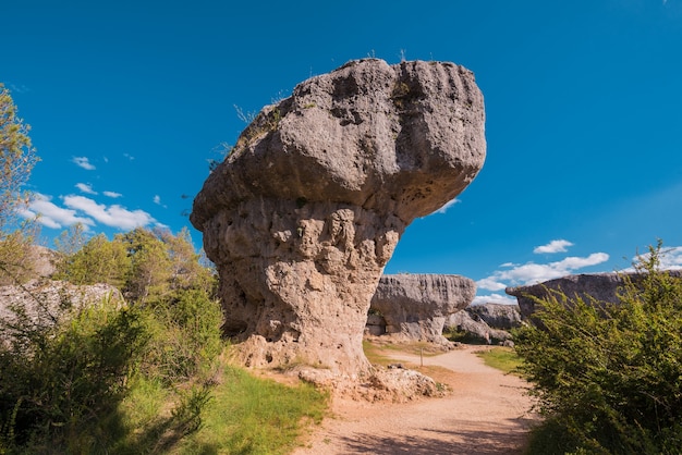 The enchanted city natural park, group of crapicious forms limestone rocks in Cuenca