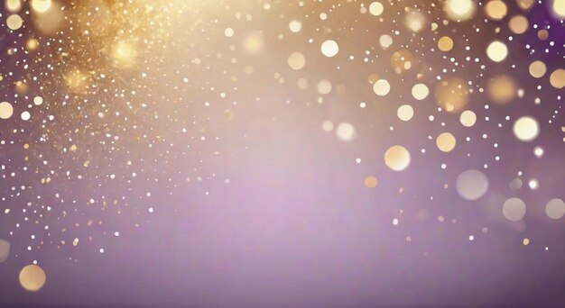 Photo enchanted elegance abstract bokeh light in gold with soft light purple background vector magic ho