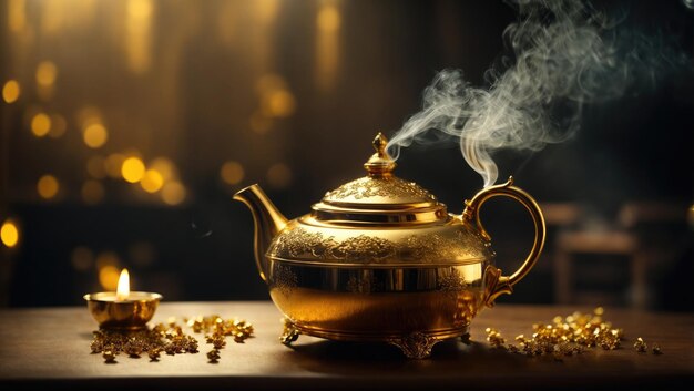 Enchanted Elegance The Mystical Gold Teapot by Fred A Precht