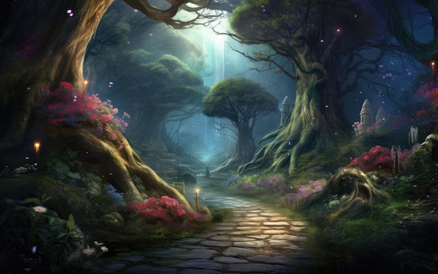 Enchanted Forest A Magical Path Winds Through