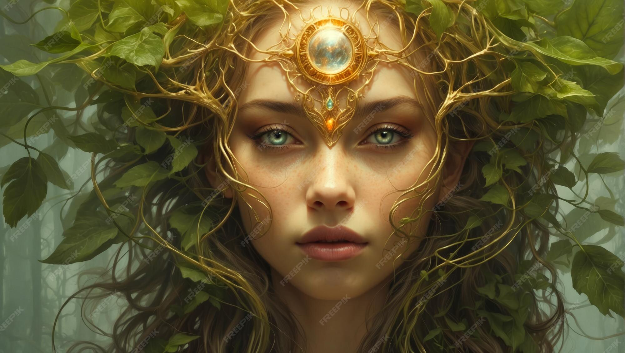 Premium AI Image | Enchanted Forest Queen Amidst Enchanted Forest 37 