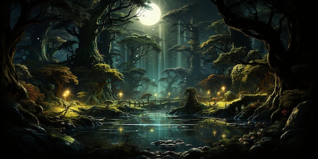 An Enchanted Forest Where The Trees Whisper Wallpaper