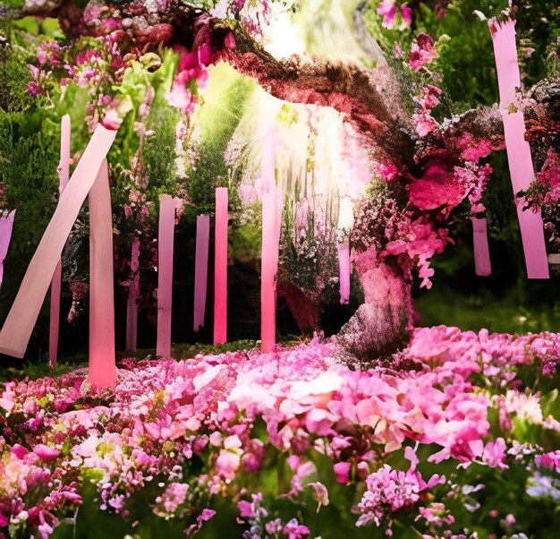 Photo enchanted garden of flower