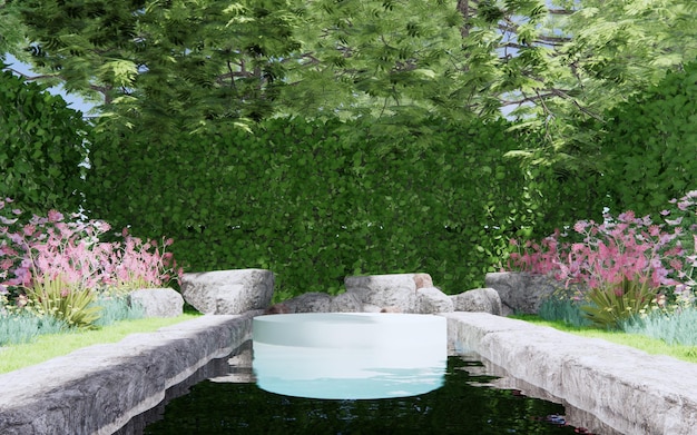 Enchanted garden scene background