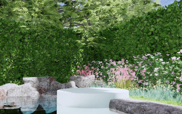 Enchanted garden scene background