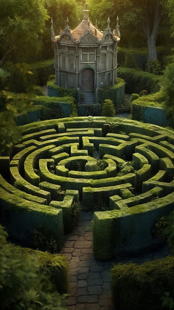 Enchanted Garden with Plant Maze