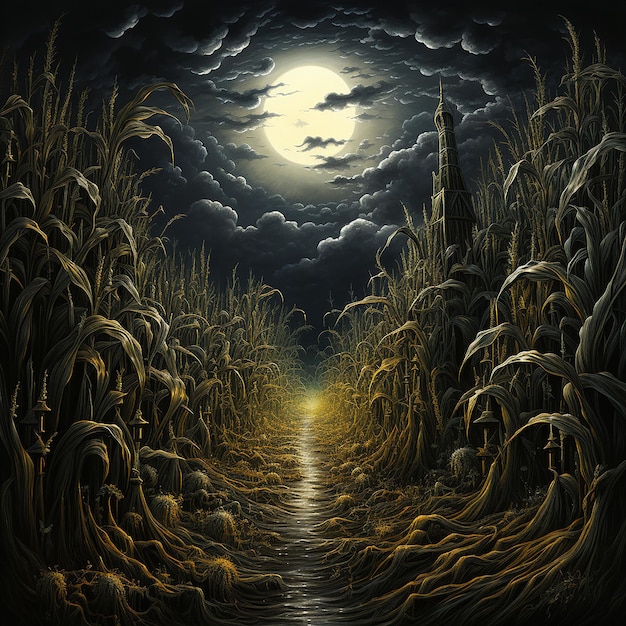 Enchanted Halloween A Background Where the Theme is the Magical Night of Sorcery and Spookiness