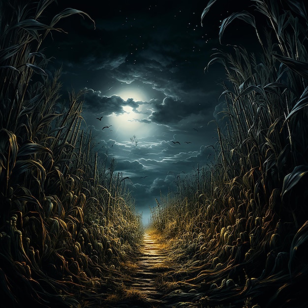 Enchanted Halloween A Background Where the Theme is the Magical Night of Sorcery and Spookiness