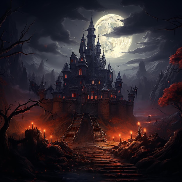 Enchanted Halloween A Background Where the Theme is the Magical Night of Sorcery and Spookiness