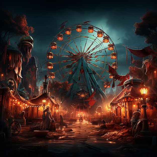 Enchanted Halloween A Background Where the Theme is the Magical Night of Sorcery and Spookiness