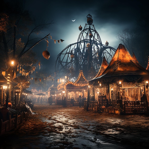 Enchanted Halloween Een achtergrond met als thema de magische nacht van tovenarij en griezeligheid