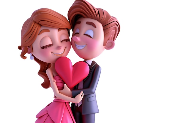 Foto enchanted hearts een valentines duo in blender 3d