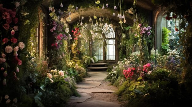 Enchanted hidden garden painting