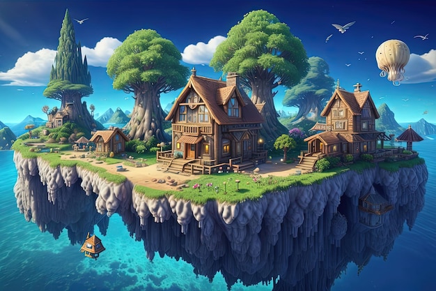 마법의 섬 탈출 스타일화 게임 자산