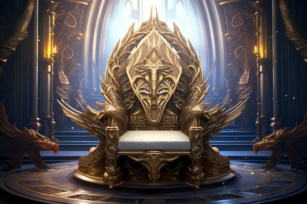 Photo enchanted majestic fantasy throne generate ai