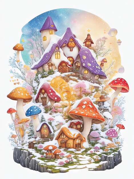 Enchanted mushroom house a colorful oasis of magic